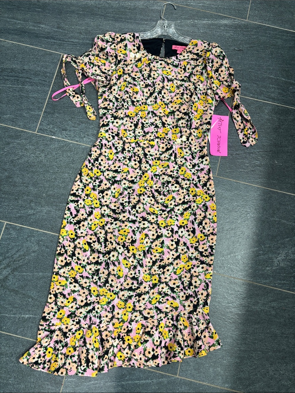 Betsey Johnson Floral Dress with beaded Bees